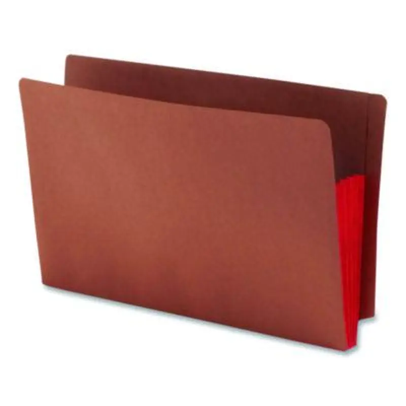 Redrope Drop-Front End Tab File Pockets, Fully Lined 6.5" High Gussets, 3.5" Expansion, Legal Size, Redrope/Red, 10/Box - File Jackets/Sleeves/Wallets | Smead