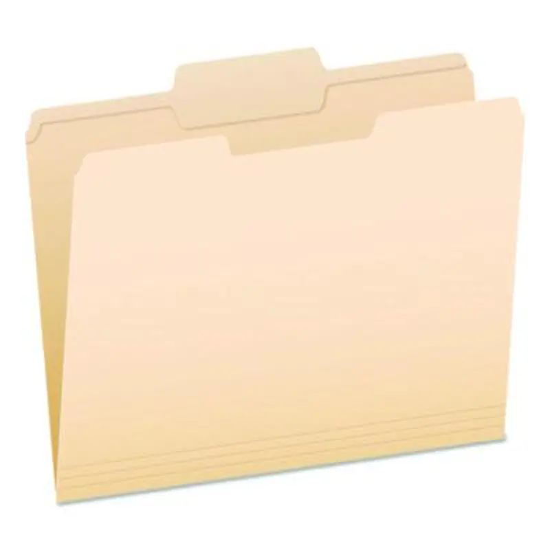 Reinforced Top Tab Manila File Folders, 1/3-Cut Tabs: Center Position, Letter Size, Manila, 100/Box - File Folders | Pendaflex