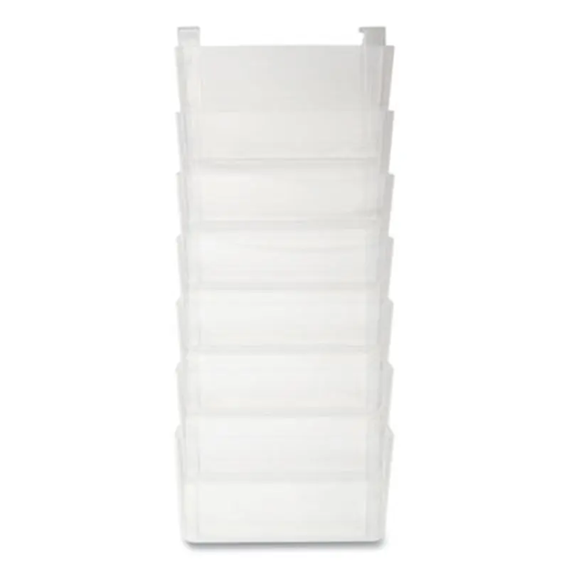 Unbreakable Plastic Wall File, 7 Sections, Letter Size, 13" x 3.81" x 30.78", Clear - Hanging File Systems | TRU RED