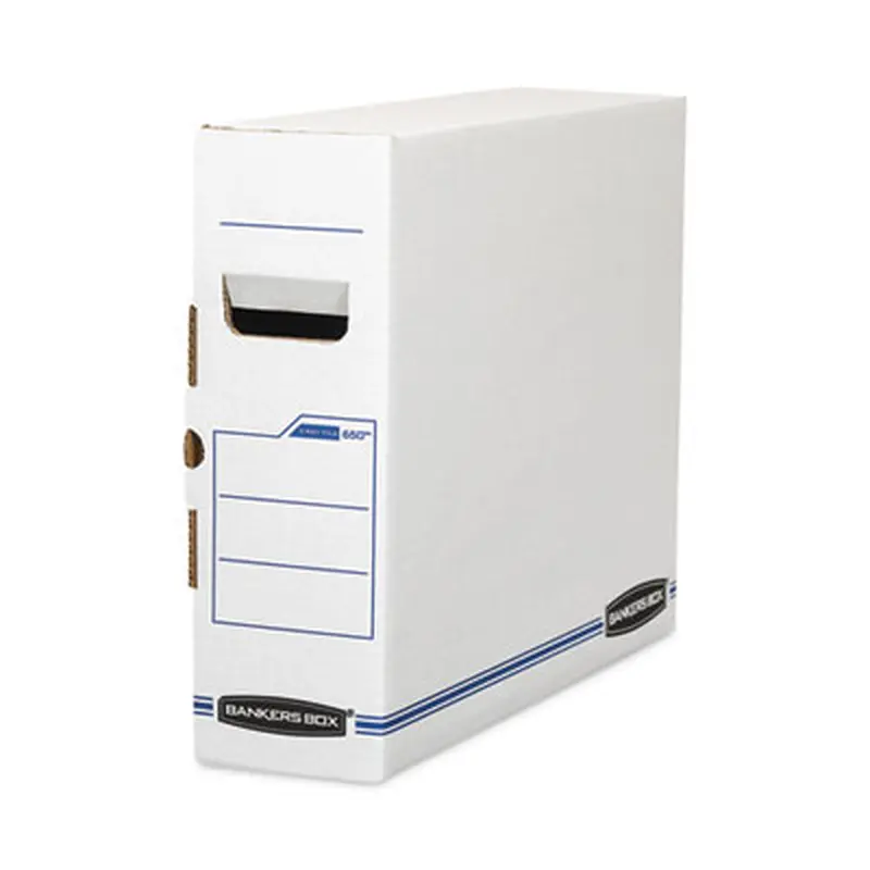 X-Ray Storage Boxes, 5" x 18.75" x 14.88", White/Blue, 6/Carton - File Boxes | Bankers Box