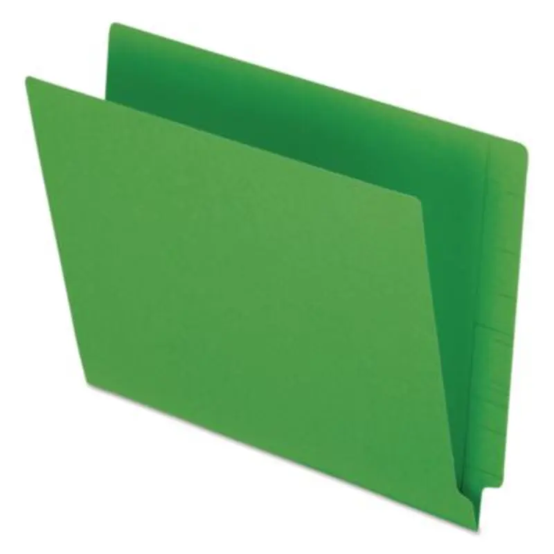 Colored End Tab Folders with Reinforced Double-Ply Straight Cut Tabs, Letter Size, 0.75" Expansion, Green, 100/Box - File Folders | Pendaflex