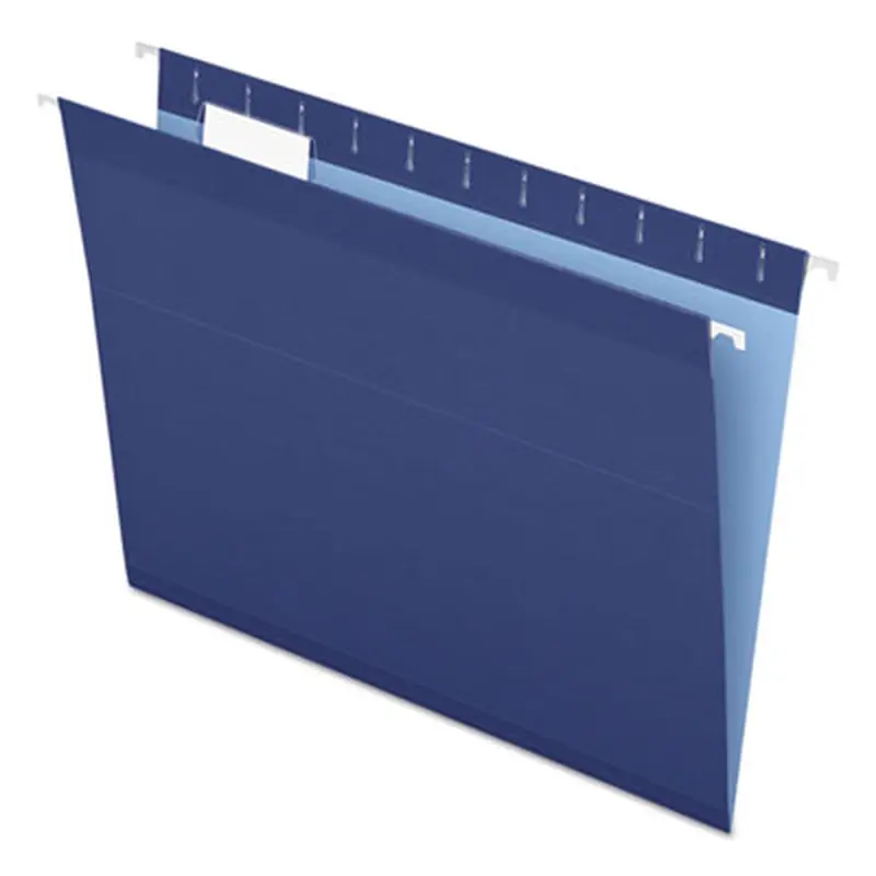 Colored Reinforced Hanging Folders, Letter Size, 1/5-Cut Tabs, Navy, 25/Box - Hanging File Folders | Pendaflex