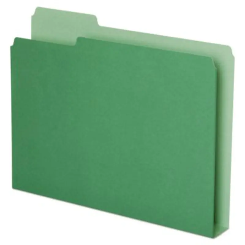 Double Stuff File Folders, 1/3-Cut Tabs: Assorted, Letter Size, 1.5" Expansion, Green, 50/Pack - File Folders | Pendaflex