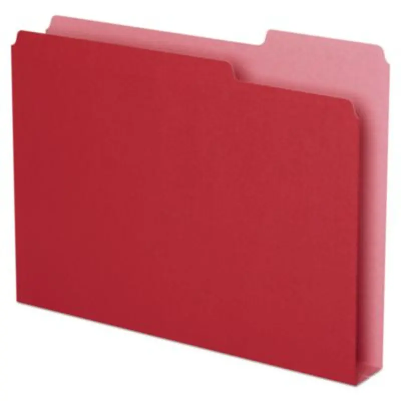 Double Stuff File Folders, 1/3-Cut Tabs: Assorted, Letter Size, 1.5" Expansion, Red, 50/Pack - File Folders | Pendaflex