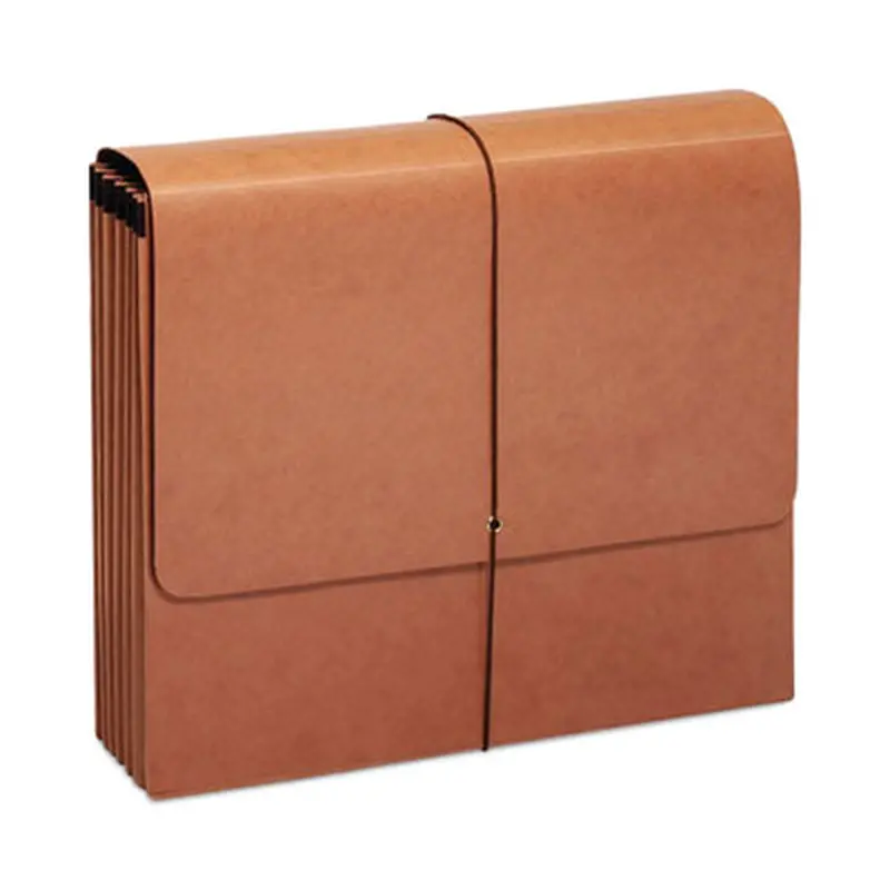 Earthwise by Pendaflex Reinforced Recycled Expanding Wallet, 5.25" Exp, 1 Section, Elastic Cord Closure, Letter Size, Redrope - File Jackets/Sleeves/Wallets | Pendaflex