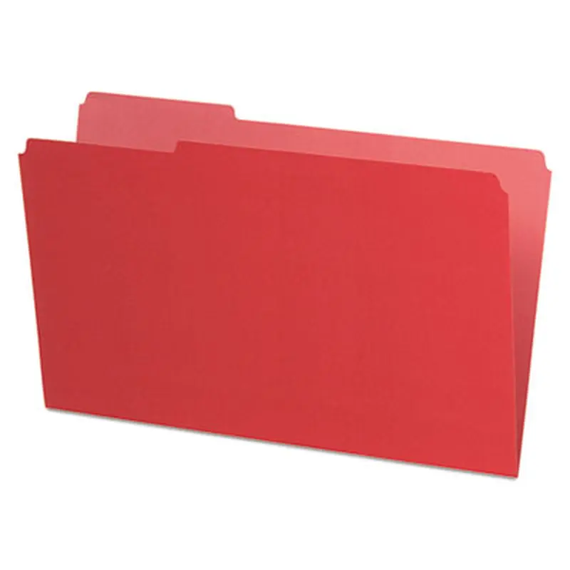 Interior File Folders, 1/3-Cut Tabs: Assorted, Legal Size, Red, 100/Box - File Folders | Pendaflex