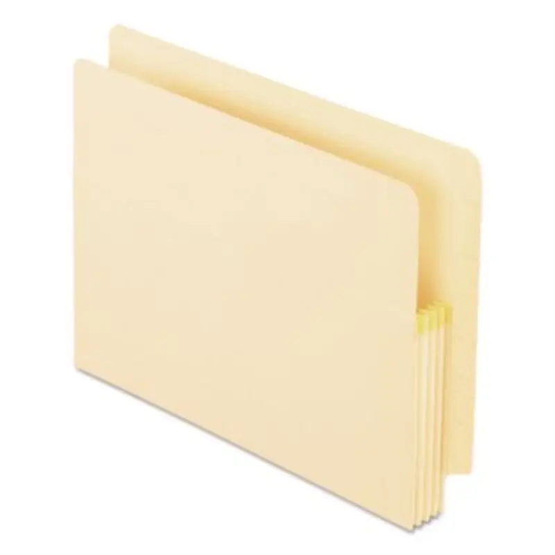 Manila Drop Front Shelf File Pockets with Rip-Proof-Tape Gusset Top, 3.5" Expansion, Letter Size, Manila, 25/Box - File Jackets/Sleeves/Wallets | Pendaflex