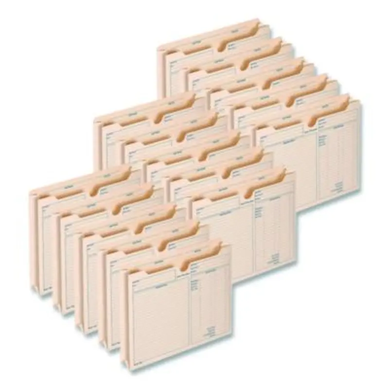 Pre-Printed Heavy-Duty Reinforced File Pocket, 2" Expansion, Letter Size, Manila, 15/Pack - File Jackets/Sleeves/Wallets | Adams