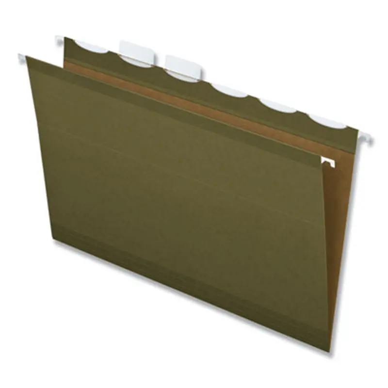 Ready-Tab Reinforced Hanging File Folders, Legal Size, 1/6-Cut Tabs, Standard Green, 25/Box - Hanging File Folders | Pendaflex