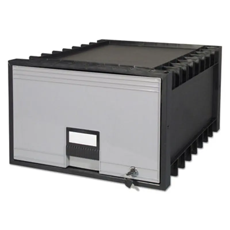 Archive Storage Drawers with Key Lock, Legal Files, 18.25" x 24" x 11.5", Black/Gray - File Boxes | Storex