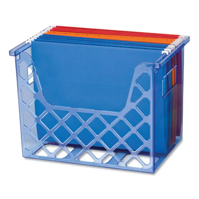 Blue Glacier Desktop File Organizer, 1 Section, Letter-Size, 8.63" Long, Translucent Blue - Hanging File Folder Racks | Officemate