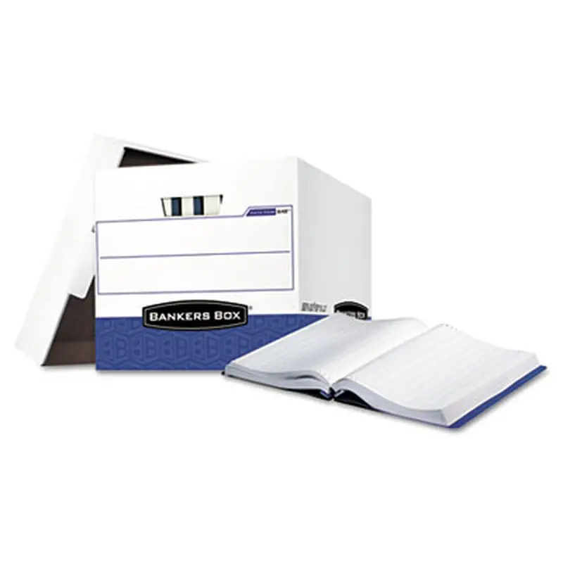 DATA-PAK Storage Boxes, Letter Files, 13.75" x 17.75" x 13", White/Blue, 12/Carton - File Boxes | Bankers Box