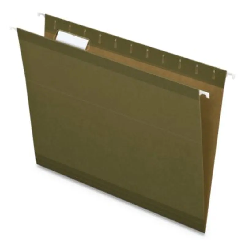 Earthwise by Pendaflex 100% Recycled Colored Hanging File Folders, Printable Inserts, Letter Size, 1/5-Cut Tabs, Green, 25/BX - Hanging File Folders | Pendaflex