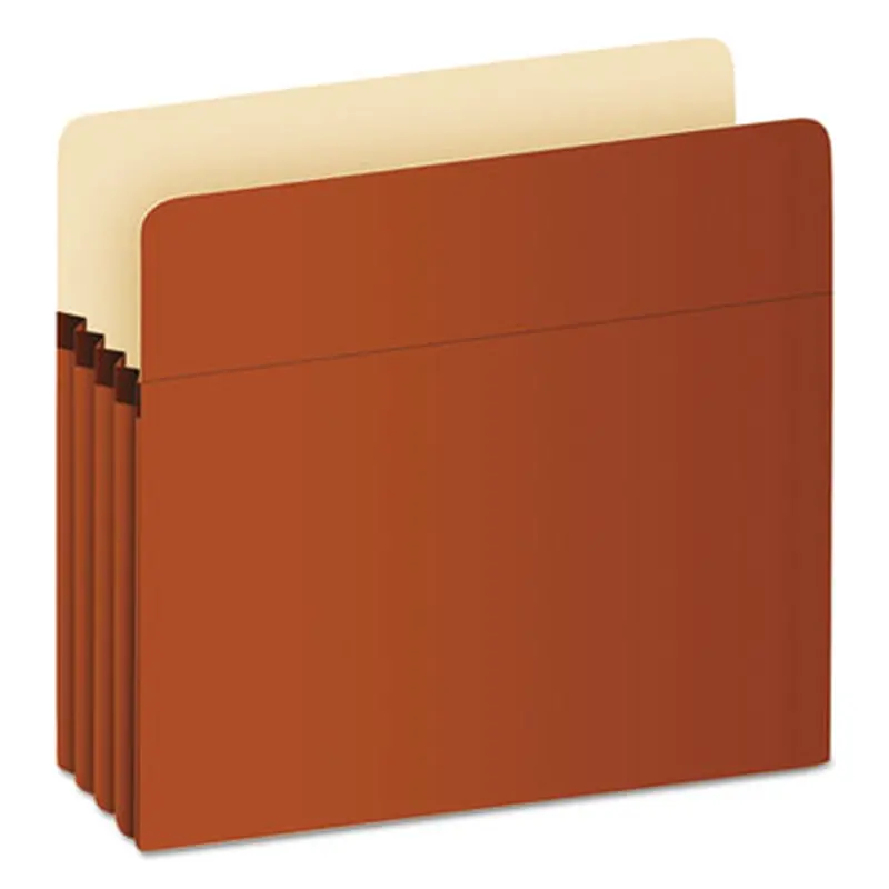 Earthwise by Pendaflex Recycled File Pockets, 3.5" Expansion, Letter Size, Red Fiber - File Jackets/Sleeves/Wallets | Pendaflex