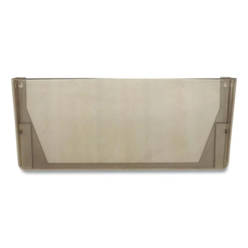 Plastic Wall-File Pocket, One Pocket, Legal/Letter Size, 16.19" x 4.13" x 7", Smoke - Hanging File Systems | Officemate