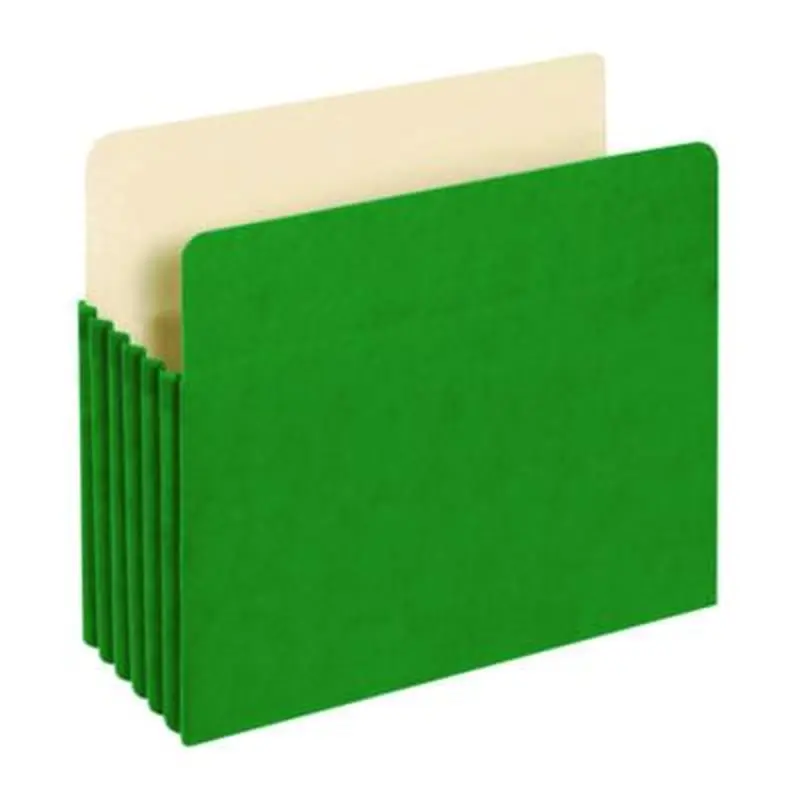 Reinforced File Pocket, 5.25" Expansion, Letter Size, Green - File Jackets/Sleeves/Wallets | Pendaflex