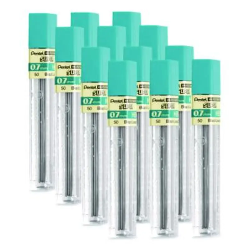 Super Hi-Polymer Lead Refills, 0.7 mm, HB, Black, 12/Tube - Pencil Lead | Pentel