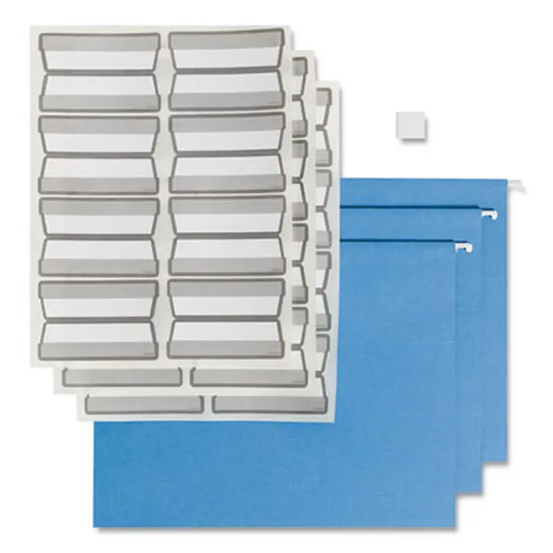 Colored Hanging File Folders with ProTab Kit, Letter Size, 1/3-Cut, Blue - Hanging File Folders | Smead