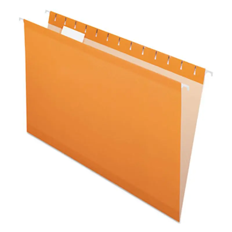 Colored Reinforced Hanging Folders, Legal Size, 1/5-Cut Tabs, Orange, 25/Box - Hanging File Folders | Pendaflex
