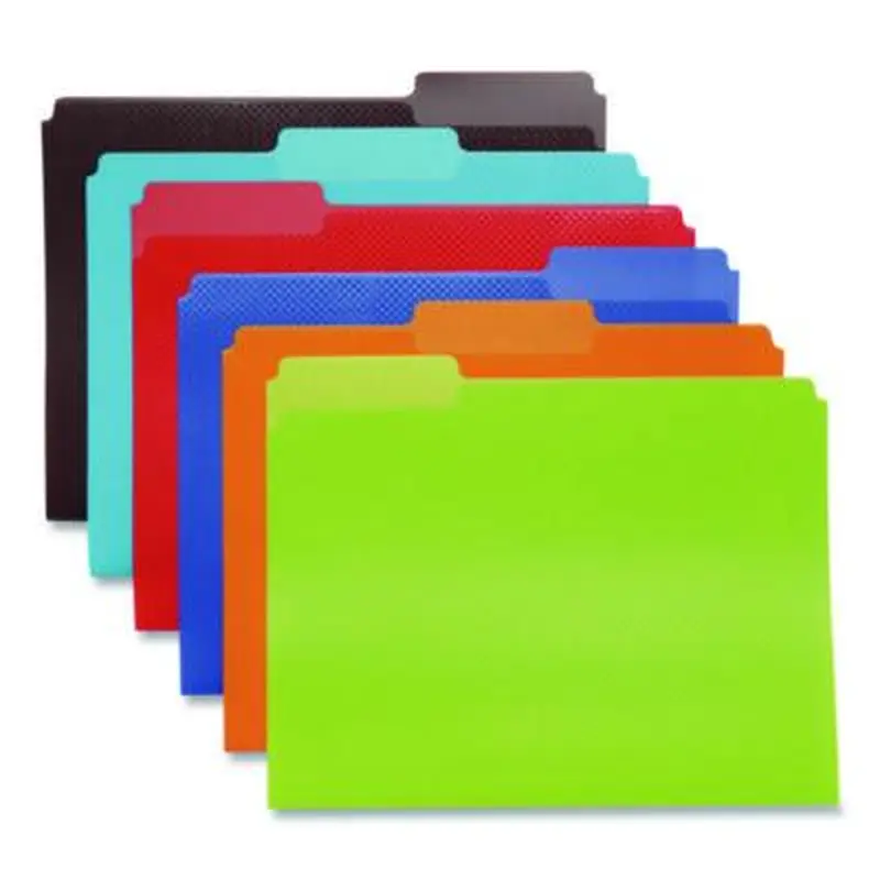 Colorful Poly File Folders, 1/3-Cut Tabs: Assorted, Letter Size, Assorted Colors, 24/Pack - File Folders | Oxford