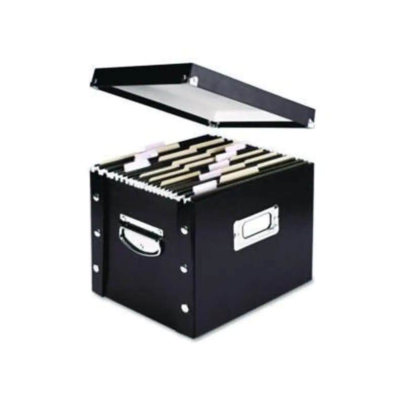 File Box, Letter Files, 11.75" x 9.75" x 9.5", Black - File Boxes | Snap-N-Store