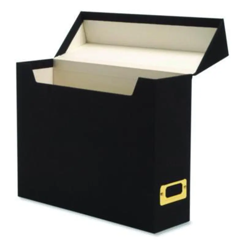 Flip Top File Box, Letter Files, 13 x 3.7 x 10, Charcoal - File Boxes | Smead