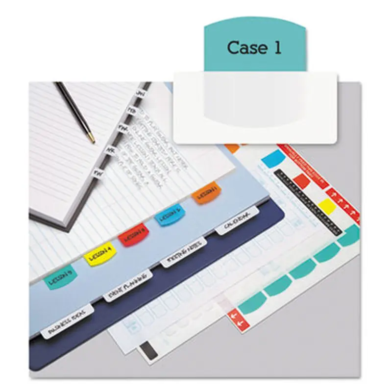 Laser Printable Index Tabs, 1/5-Cut, Assorted Colors, 1.13" Wide, 100/Pack - File Inserts/Tabs | Redi-Tag