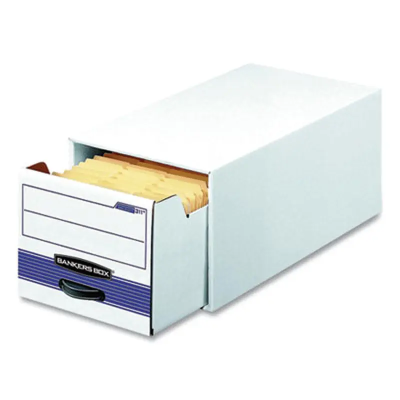 STOR/DRAWER Basic Space-Savings Storage Drawers, Legal Files, 16.75 x 19.5 x 11.5, White/Blue - File Boxes | Bankers Box