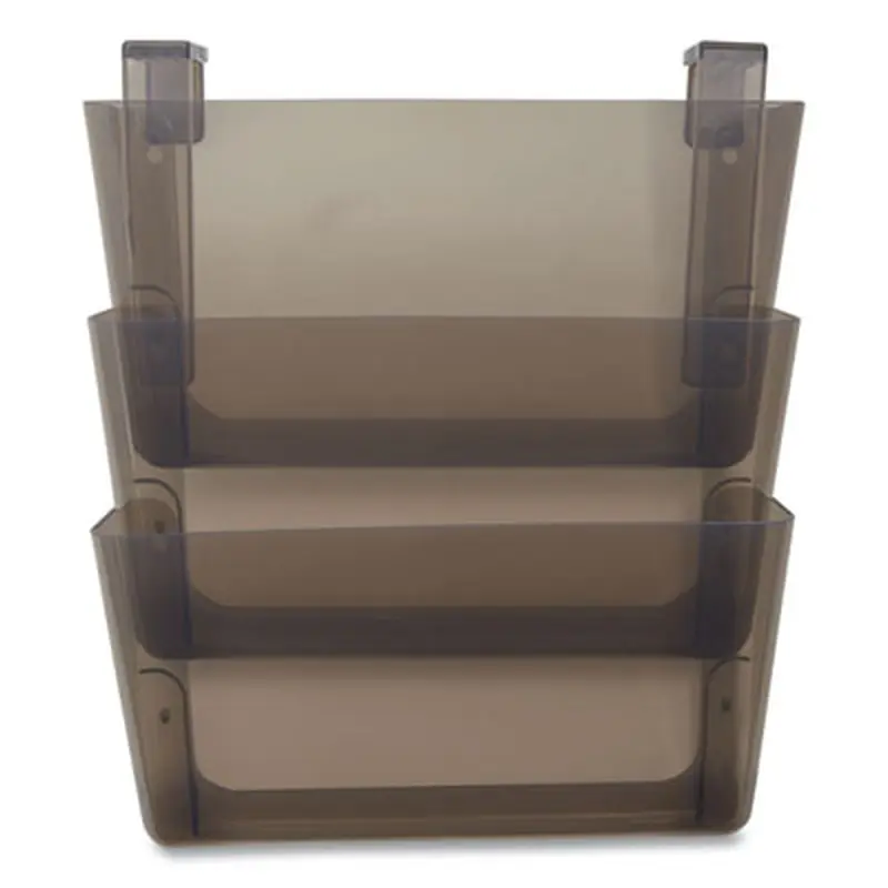 Unbreakable Plastic Wall File, 3 Sections, Letter Size, 13" x 3.74" x 15.03", Smoke - Hanging File Systems | TRU RED