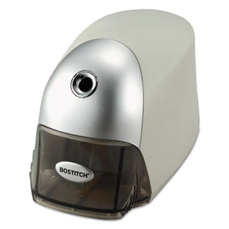 QuietSharp Executive Electric Pencil Sharpener, AC-Powered, 4 x 7.5 x 5, Gray - Pencil & Crayon Sharpeners | Bostitch