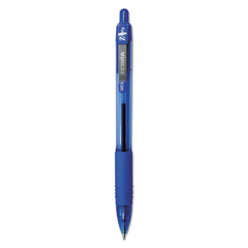 Z-Grip Ballpoint Pen, Retractable, Medium 1 mm, Blue Ink, Translucent Blue/Blue Barrel, 12/Pack - Pens | Zebra