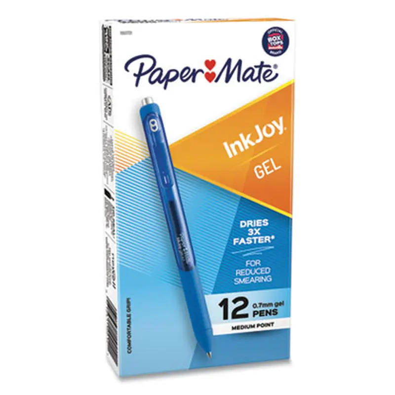InkJoy Gel Pen, Retractable, Medium 0.7 mm, Blue Ink, Blue Barrel, Dozen - Pens | Paper Mate