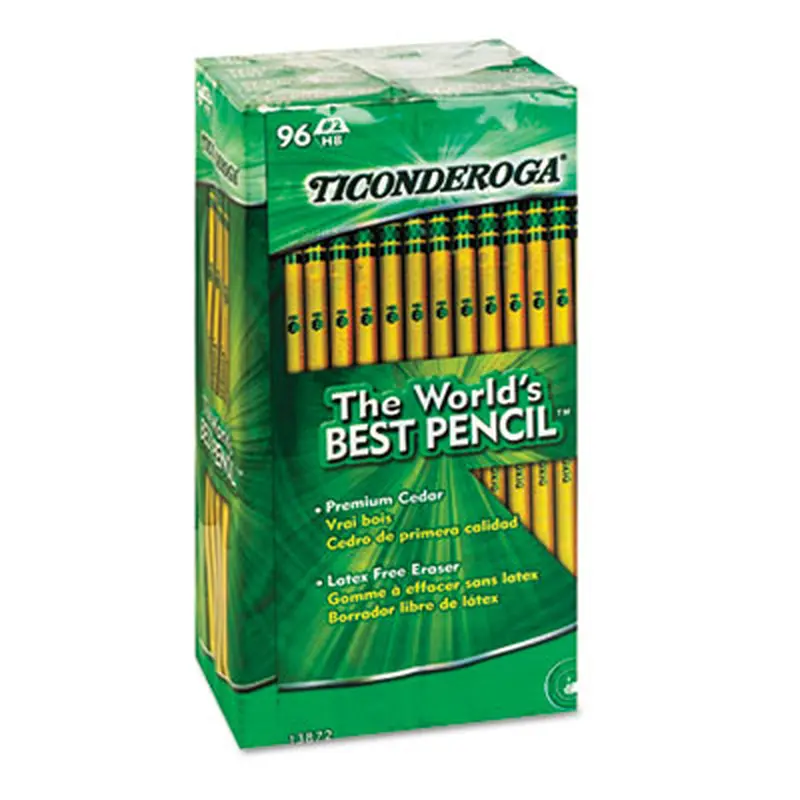 Pencil Value Pack, HB (#2), Black Lead, Yellow Barrel, 96/Pack - Pencils | Ticonderoga