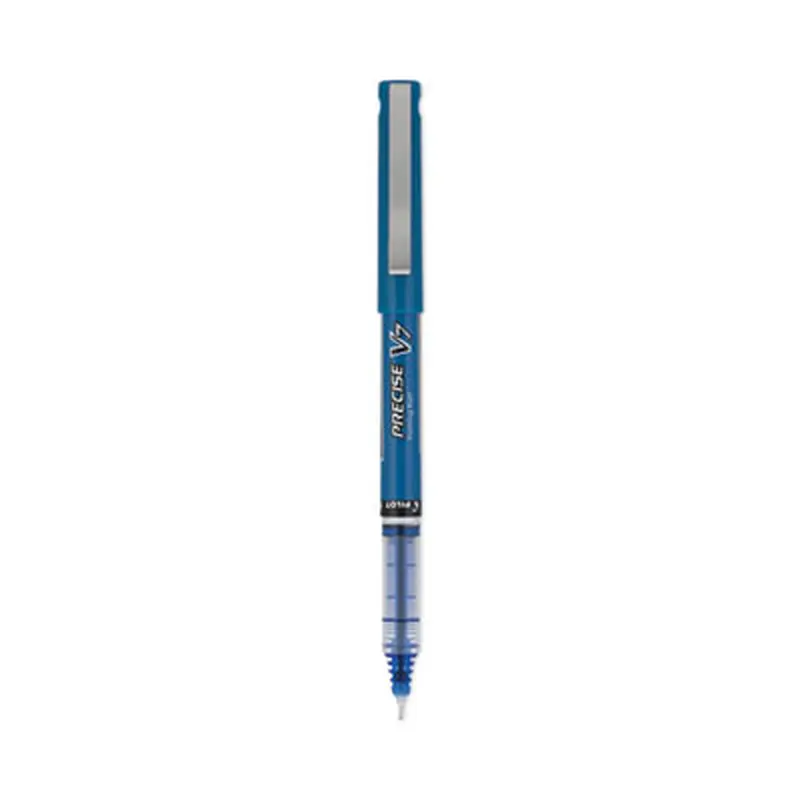 Precise V7 Rollerball Pen, Stick, Fine 0.7 mm, Blue Ink, Blue/Clear Barrel, Dozen - Pens | Pilot