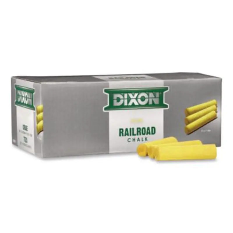 Railroad Crayon Chalk, 4" x 1" Diameter, Yellow, 72/Box - Chalks | Dixon