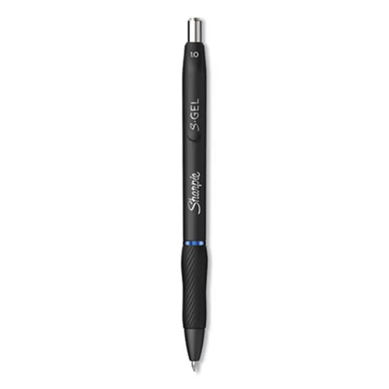 S-Gel High-Performance Gel Pen, Retractable, Bold 1 mm, Blue Ink, Black Barrel, Dozen - Pens | Sharpie S-Gel