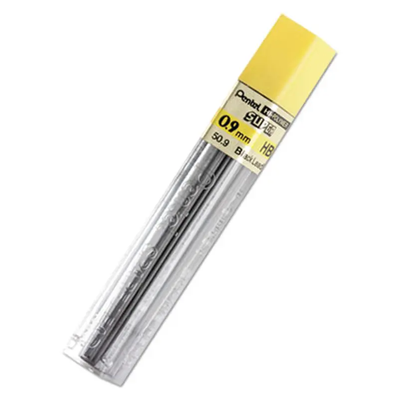 Super Hi-Polymer Lead Refills, 0.9 mm, HB, Black, 15/Tube - Pencil Lead | Pentel