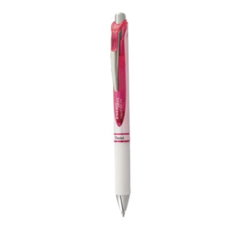 EnerGel RTX Gel Pen, Retractable, Medium 0.7 mm, Pink Ink, White/Translucent Pink Barrel - Pens | Pentel