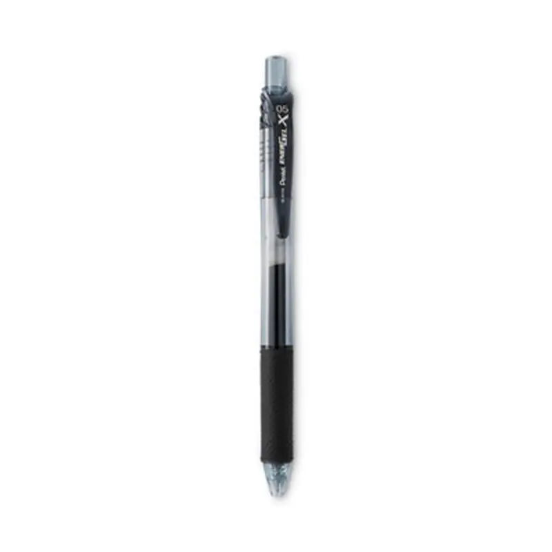 EnerGel-X Gel Pen, Retractable, Fine 0.5 mm, Black Ink, Clear/Black Barrel, Dozen - Pens | Pentel