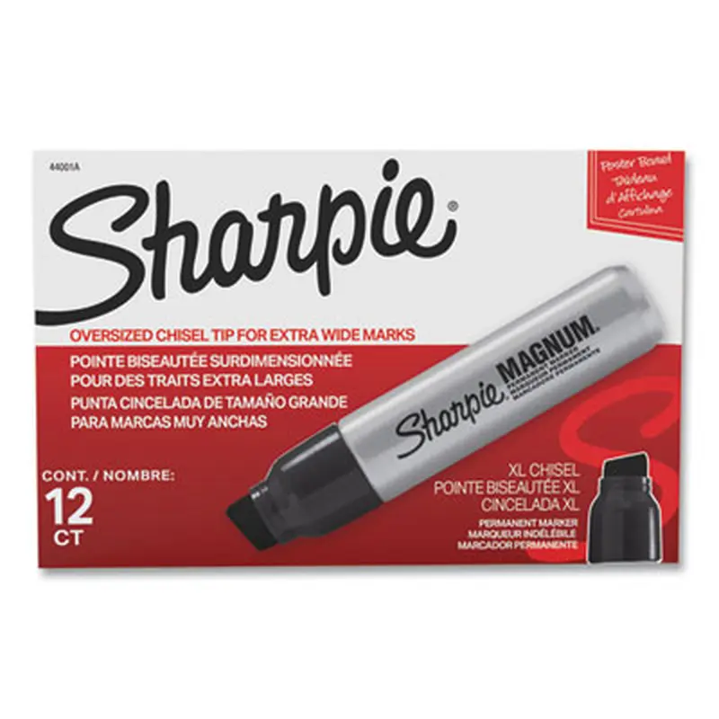 Magnum Permanent Marker, Broad Chisel Tip, Black, Dozen - Markers | Sharpie