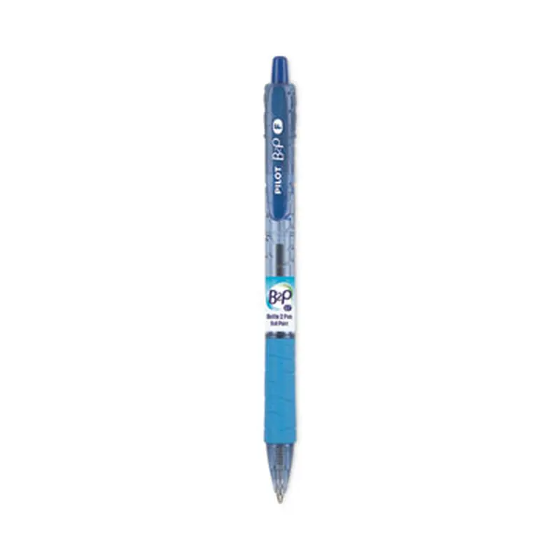 B2P Bottle-2-Pen Recycled Ballpoint Pen, Retractable, Fine 0.7 mm, Blue Ink, Translucent Blue Barrel, Dozen - Pens | Pilot