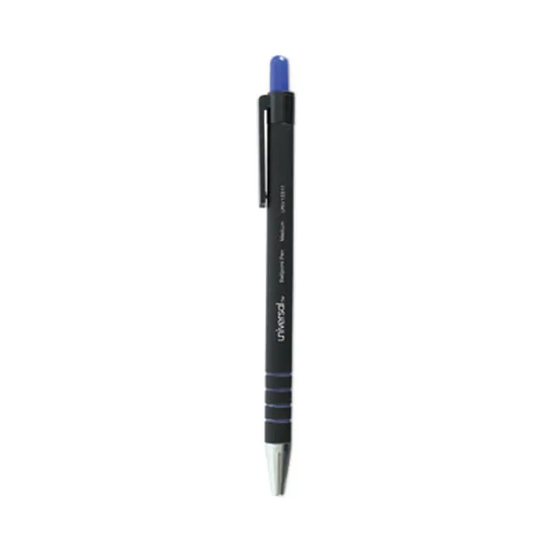 Ballpoint Pen, Retractable, Medium 1 mm, Blue Ink, Blue Barrel, Dozen - Pens | Universal