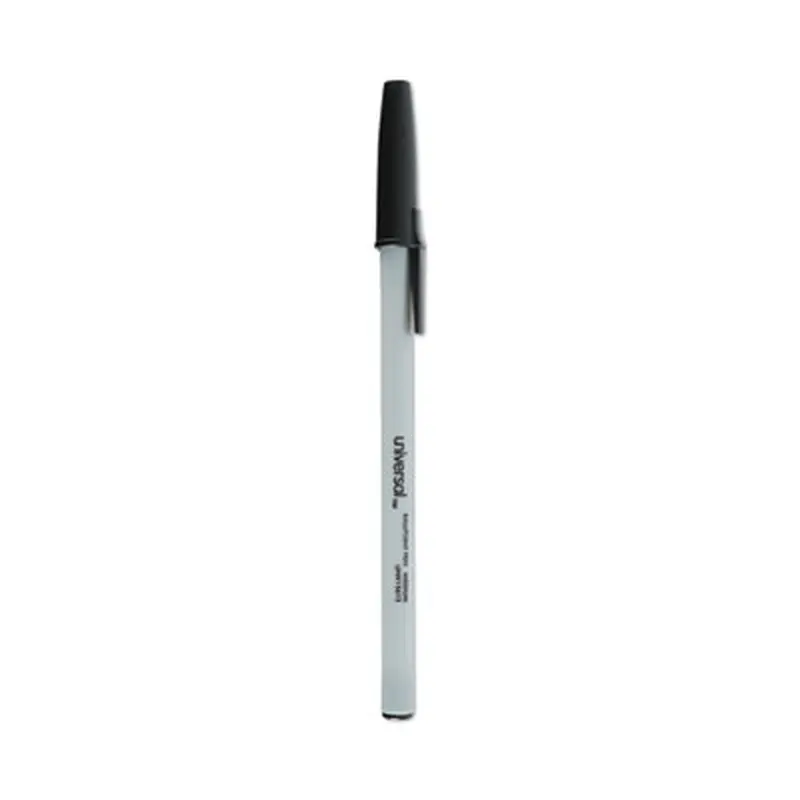 Ballpoint Pen Value Pack, Stick, Medium 1 mm, Black Ink, Gray/Black Barrel, 60/Pack - Pens | Universal