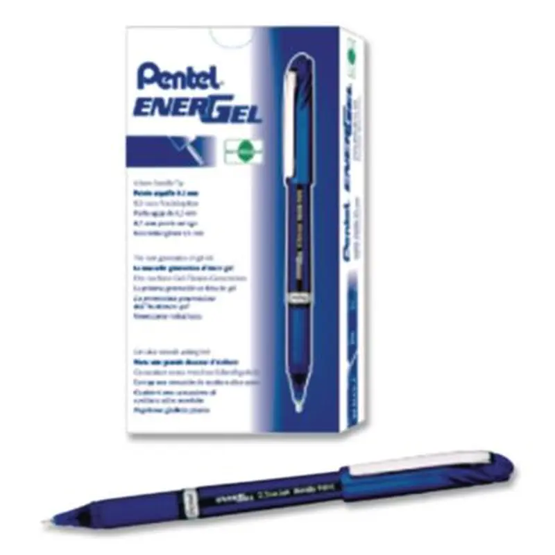 EnerGel NV Gel Pen, Stick, Fine 0.5 mm, Blue Ink, Blue Barrel, Dozen - Pens | Pentel