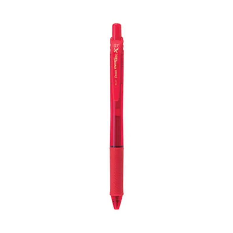 EnerGel-X Gel Pen, Retractable, Medium 0.7 mm, Red Ink, Translucent Red/Red Barrel, Dozen - Pens | Pentel