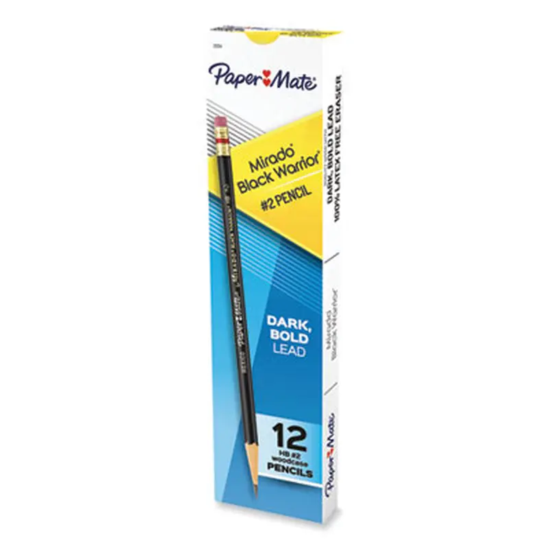 Mirado Black Warrior Pencil, HB (#2), Black Lead, Black Matte Barrel, Dozen - Pencils | Paper Mate