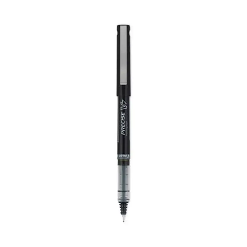 Precise V7 Rollerball Pen, Stick, Fine 0.7 mm, Black Ink, Black/Clear Barrel, Dozen - Pens | Pilot