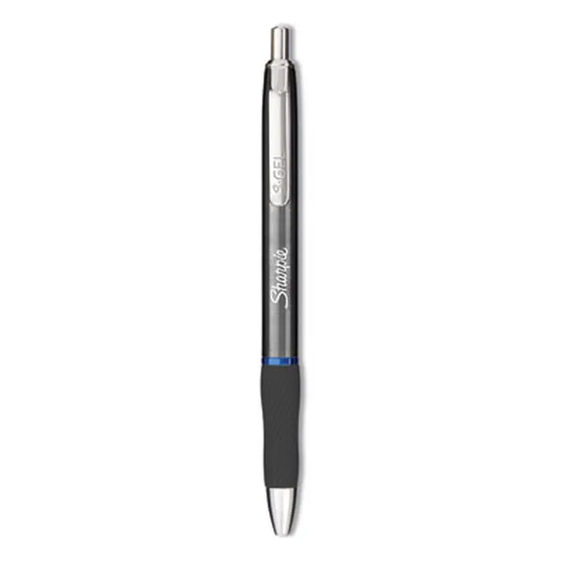 S-Gel Premium Metal Barrel Gel Pen, Retractable, Medium 0.7 mm, Blue Ink, Gun Metal Gray Barrel, Dozen - Pens | Sharpie S-Gel