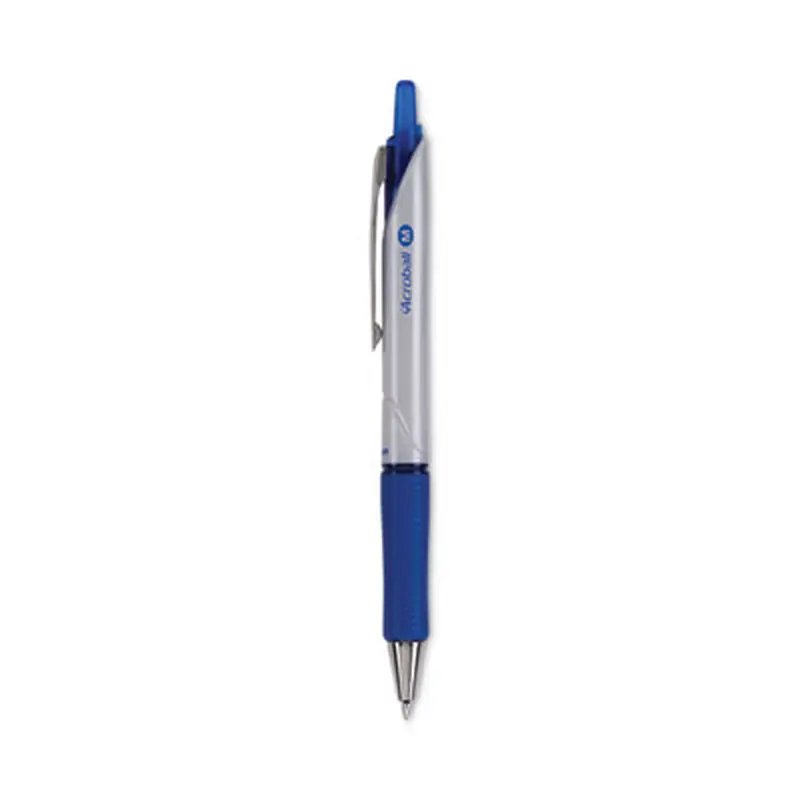 Acroball Pro Advanced Ink Hybrid Gel Pen, Retractable, Medium 1 mm, Blue Ink, Silver/Blue Barrel, Dozen - Pens | Pilot