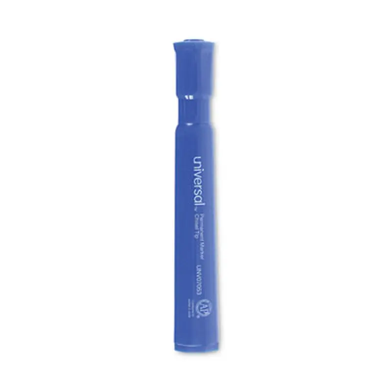 Chisel Tip Permanent Marker, Broad Chisel Tip, Blue, Dozen - Markers | Universal